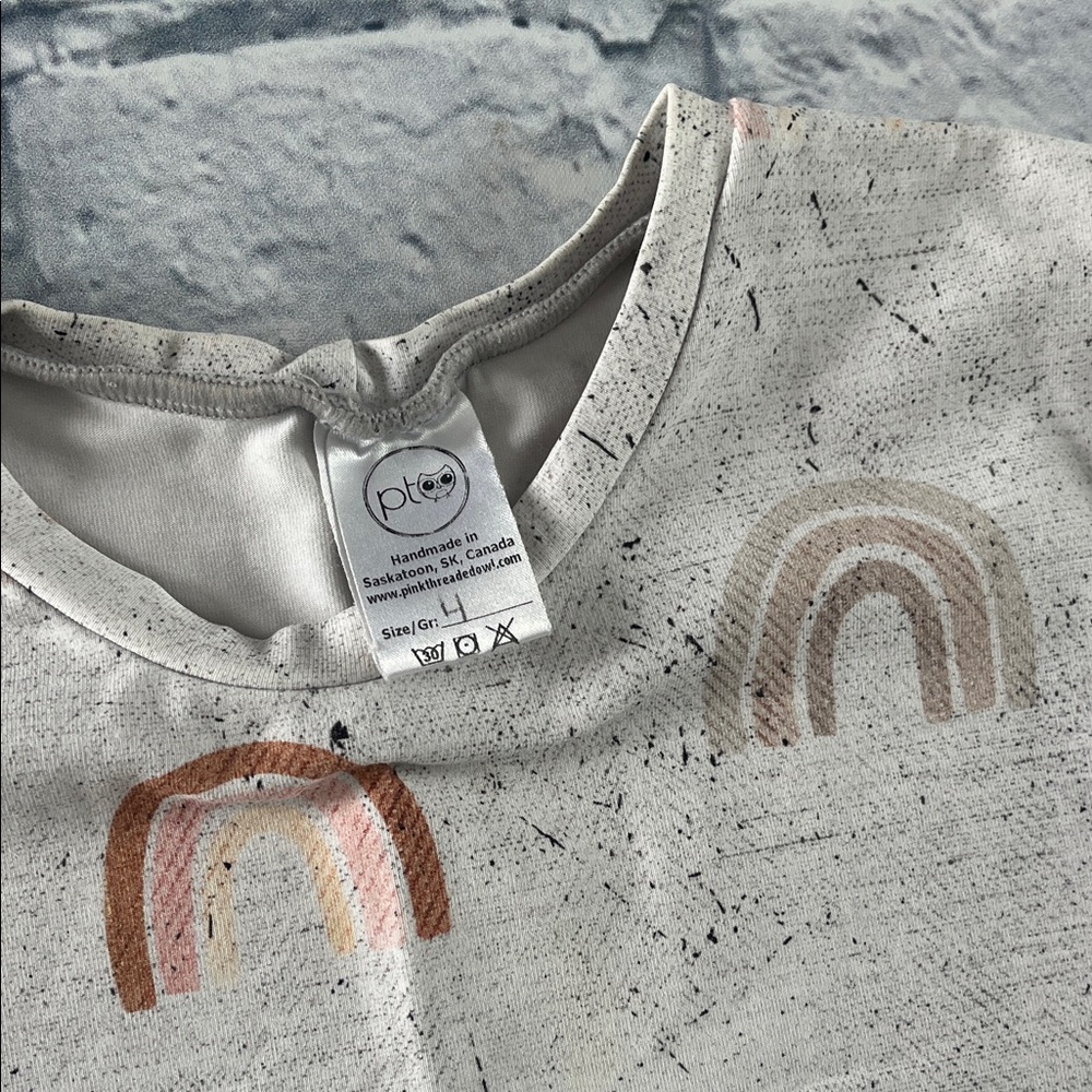 Small Shop Cream Rainbow Kids Dress - Picture 3 of 4